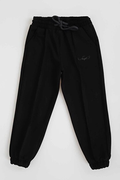 Ahenk Kids Kiz Cocuk Siyah Angel Baskili Mansetli Esofman Alti 4008 Fiyati Yorumlari Trendyol