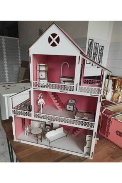 wmtasarim 75 cm 3 katli pembe barbie evi fiyati yorumlari trendyol