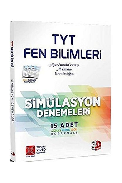 cozum yayinlari 3d yayinlari tyt fen bilimleri 15 li simulasyon denemeleri tamami fiyati yorumlari trendyol
