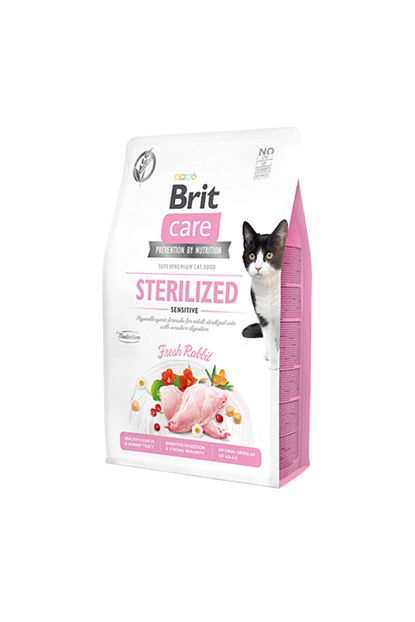 brit care sterilised tahilsiz sensitive tavsanli kisirlastirilmis kedi mamasi 2 kg fiyati yorumlari trendyol