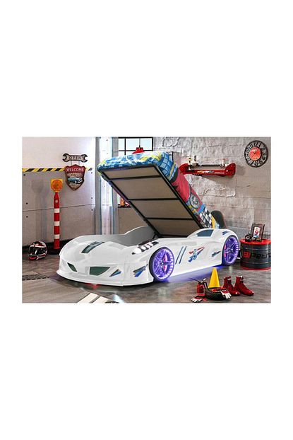 setay jaguar bazali full ledli arabali yatak beyaz fiyati yorumlari trendyol