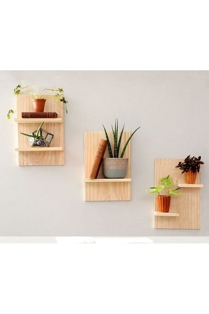 Wood Desing Dekoratif El Yapimi Ahsap Raf Kitaplik Ciceklik Trendyol