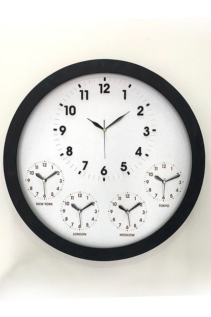 Platin Saat 60 Cm Ahsap 3d Siyah Dunya Duvar Saati Trendyol