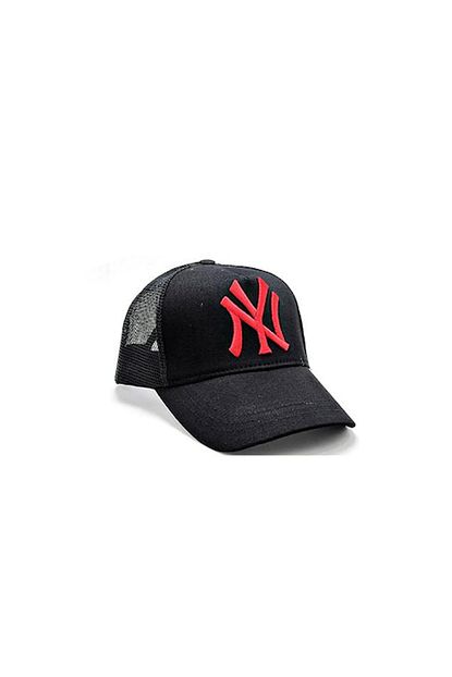 Indirimsepeti New York Cap Fileli Ny Sapka Siyah Kirmizi Trendyol