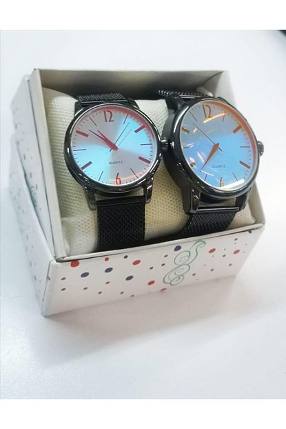 Quartz Analog Celik Kasa Hasir Ve Ayarlanabilir Kordon Sevgili Saat Seti Trendyol