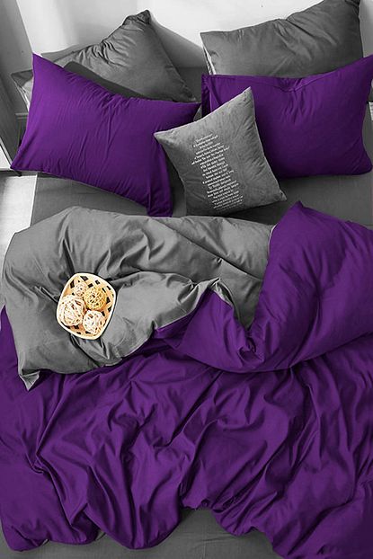 Colorbox Dogal Pamuk Tek Kisilik Nevresim Takimi Mor Koyu Gri Rnfrc 21444604 Trendyol