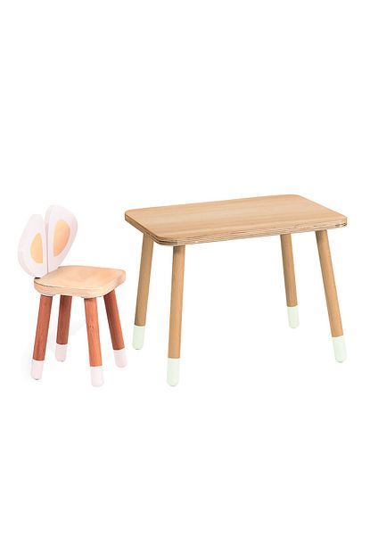 Neone Montessori Cocuk Masa Sandalye Takimi Cocuk Etkinlik Masasi Cocuk Masa Sandalye Seti Fare Kulak Trendyol