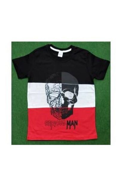 Emg Erkek Cocuk Siyah Kirmizi Kuru Kafa Baskili T Shirt Trendyol