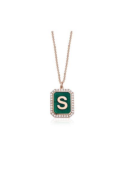 B Jewelry Sertifikali 0 20ct Pirlanta Renkli Harf Kolye Trendyol