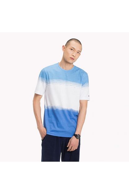 Tommy Hilfiger Erkek Mavi Bisiklet Yaka T Shirt Trendyol