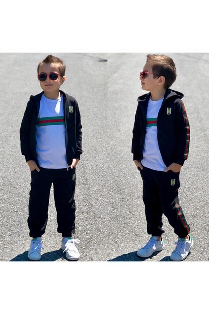 Nazar Kids Klasik Siyah Erkek Cocuk Esofman Takimi Trendyol
