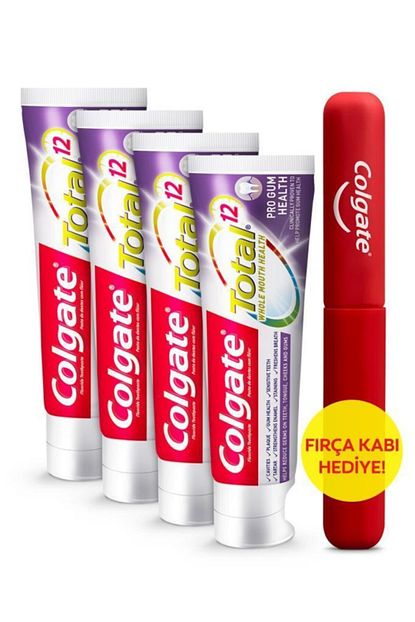total profesyonel dis eti sagligi dis macunu 75 ml x 4 adet firca kabi hediyeli