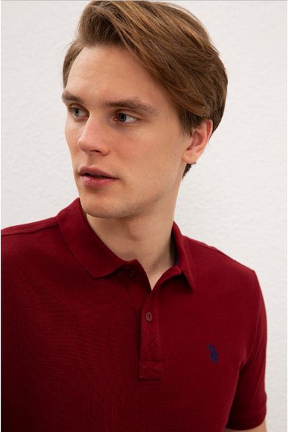 U S Polo Assn Erkek Bordo Polo Yaka T Shirt Trendyol