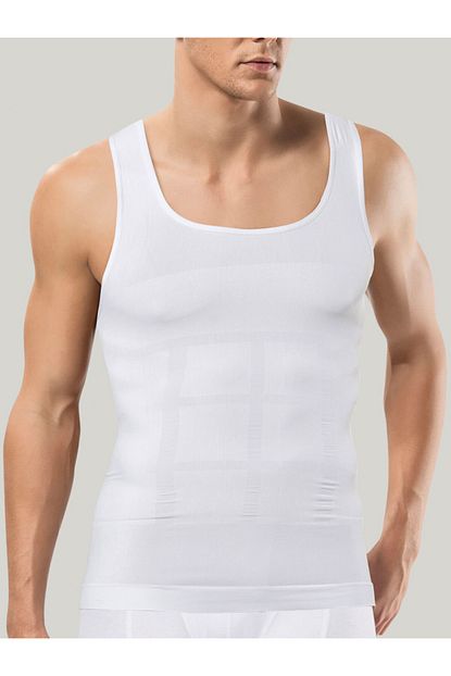 Miss Fit Erkek Beyaz Dikissiz Toparlayici Korse Atlet 26002 Trendyol