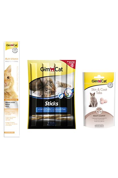 Gimcat Multi Vitamin Paste 100 Gr Sticks Somonlu 20 Gr Skin Coat Tabs 40 Gr Kedi Odulu Trendyol