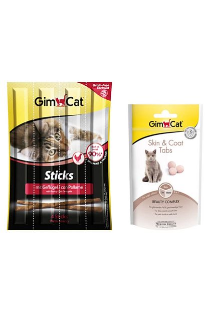 Gimcat 4 Adet Kedi Odulu 2 Sticks Tavuklu Ve Cigerli 20 Gr 2 Skin Coat Tabs 40 Gr Trendyol