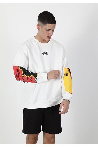 Saw Erkek Beyaz Sweatshirt Trendyol