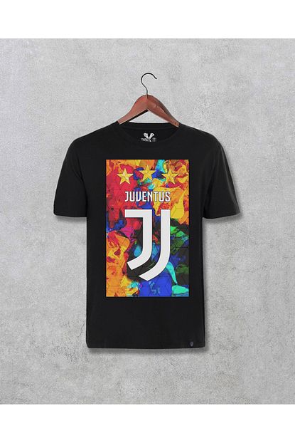 Darkia Erkek Siyah Juventus Futbol Takim Ozel Tasarim Baskili Tisort Trendyol