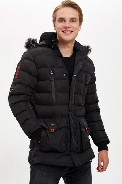 Defacto Erkek Black Red Kapusonlu Sisme Mont R1141az20wn Trendyol
