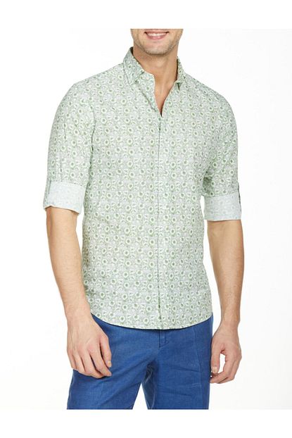 Bisse Erkek Yesil Uzun Kollu Slim Fit Spor Gomlek Trendyol