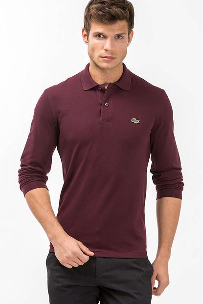 Lacoste Erkek Bordo Regular Fit Uzun Kollu Polo Trendyol