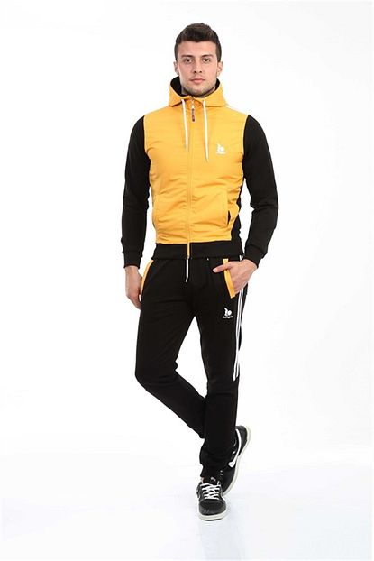 Longer Erkek Sari Kapusonlu Parasut Kaplama Esofman Takimi S M L Xl Xxl Trendyol