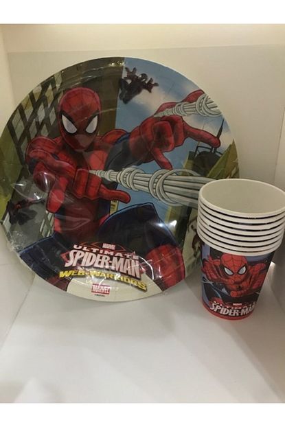 Spiderman Orumcek Adam 8 Li Karton Tabak Bardak Set Dogum Gunu Seti Trendyol