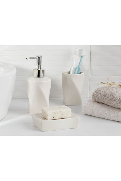 English Home Bej Seramik Banyo Seti 7x7x10 Cm Trendyol
