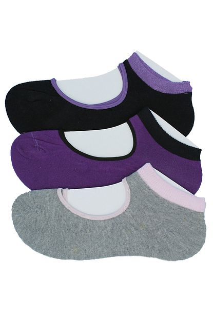 Cf Color Feet Pilates Tipi 3 Lu Kadin Patik Corap Mor Set Trendyol