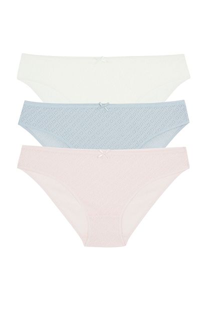 Penti Kadin Acik Renkli Soft Pointel 3lu Slip Kulot Trendyol