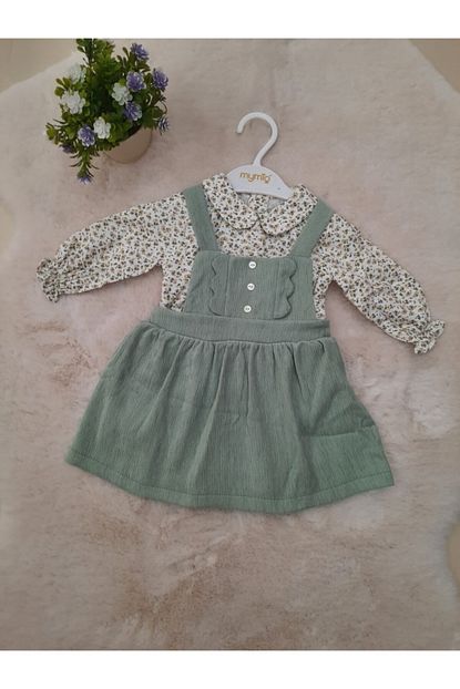 Mymio Kiz Bebek Yesil Fitili Kadife Elbise Trendyol
