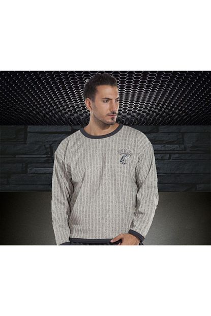 Stilya Erkek Gri Kislik Sweatshirt Rahat Kesim Big Sam 6700 Trendyol