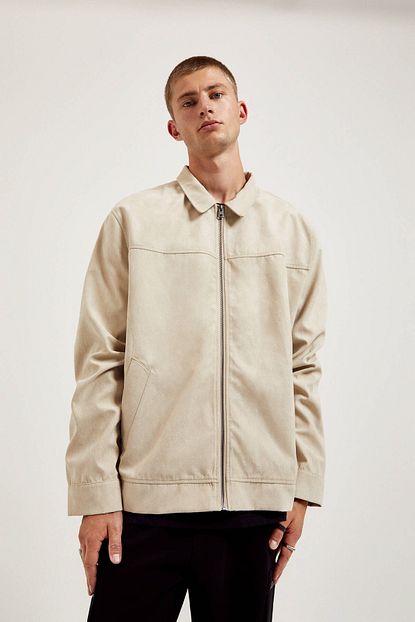 Pull Bear Erkek Kum Rengi Dokulu Suni Suet Ceket 05713553 Trendyol