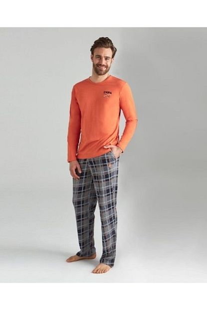 Doreanse Erkek Turuncu Pijama Takimi 18153 Trendyol