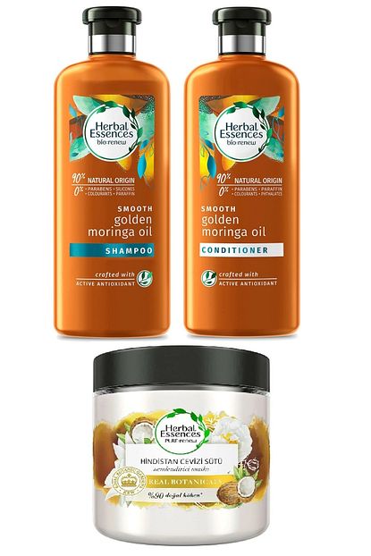 Herbal Essences Altin Moringo Yagi Golden Sampuan 400 Ml Sac Kremi 360 Ml Sac Maskesi Hindistan Cevizi 250 Ml Trendyol