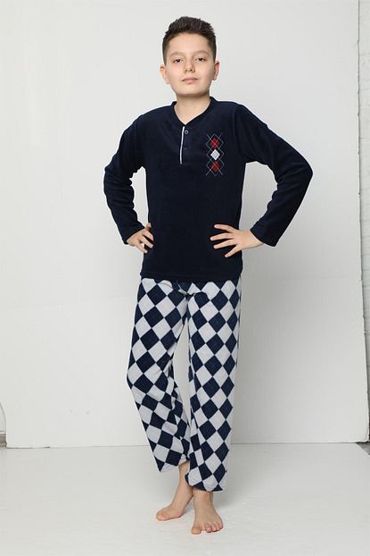 Akbeniz Welsoft Polar Erkek Cocuk Pijama Takimi 4531 Trendyol