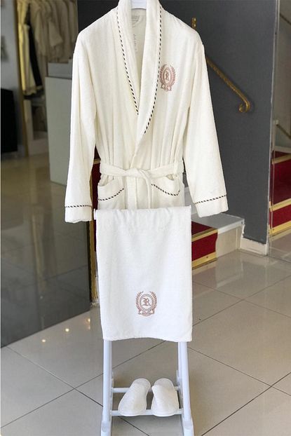 Royal Home Royal 5 Prc Erkek Bornoz Seti Krem Trendyol