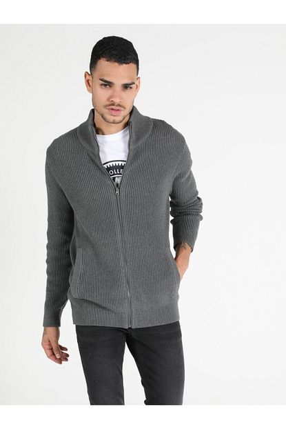 Colin S Slim Fit Gri Melanj Erkek Hirka Trendyol