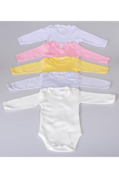 Poky Bebe Kiz Bebek Cocuk 5 Li Karisik Renk Uzun Kollu Citcitli Body Zibin 001002005 Trendyol