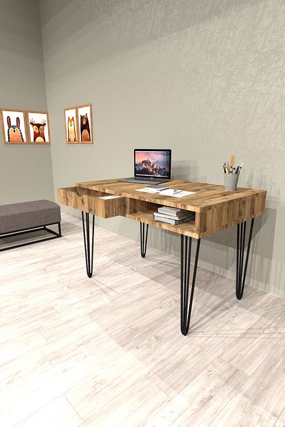Vudi Design Hamas Calisma Masasi Mermer Desenli 4 Renk Cekmeceli Trendyol