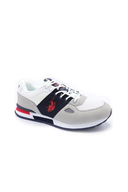 U S Polo Assn Erkek Beyaz Gri Ayakkabi Trendyol