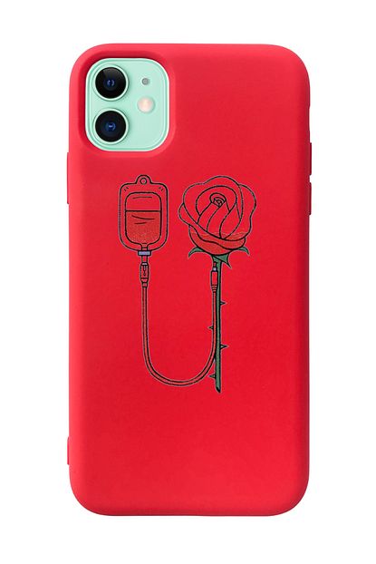 Mupity Gul Serum Tasarimli Kirmizi Lansman Kilif Iphone 11 Trendyol
