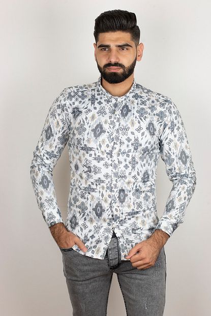 Shehba Plus Barko Erkek Desenli Gomlek Trendyol