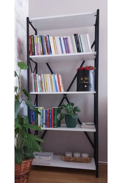 Izmir Alinda Mobilya Beyaz 5 Rafli Kitaplik Trendyol