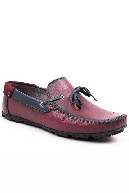Mpp Erkek Bordo Hakiki Deri Loafer Ayakkabi Cng0232 Trendyol