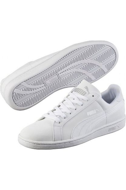 Puma Erkek Beyaz Smash Buck Suni Deri Ayakkabi Trendyol