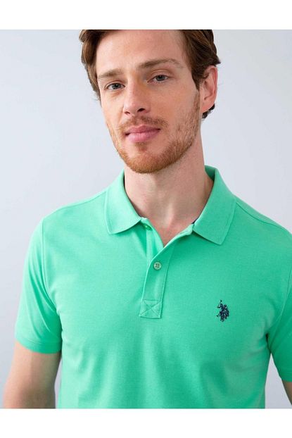 U S Polo Assn Erkek Yesil Polo Yaka T Shirt Trendyol