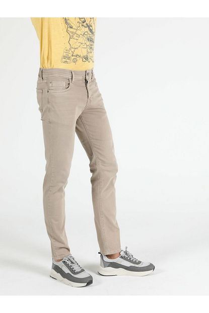 Colin S Straight Fit Duz Paca Yuksek Bel Camel Erkek Pantolon Trendyol