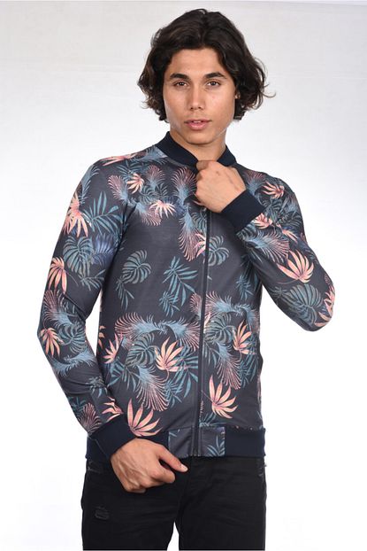 Guest Men Erkek Siyah Fermuarli Digital Baski Sweatshirt 21106 Trendyol