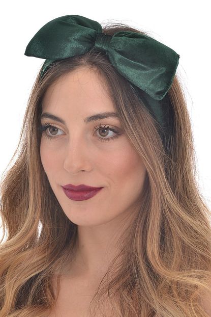 Hahai Accessories Hahai Kadin Lastikli Yesil Renk Kadife Fiyonk Sac Bandi Trendyol